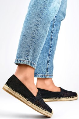 Czarne espadryle damskie plecione czarne espadryle klasyczne - 36 Primohurt