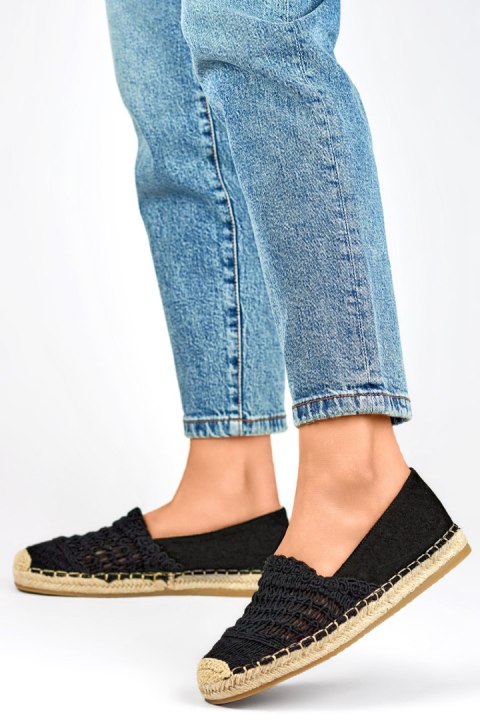 Czarne espadryle damskie plecione czarne espadryle klasyczne - 36 Primohurt Czarne espadryle damskie plecione czarne espadryle klasyczne - 36 Primohurt