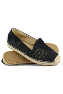 Czarne espadryle damskie plecione czarne espadryle klasyczne - 36 Primohurt