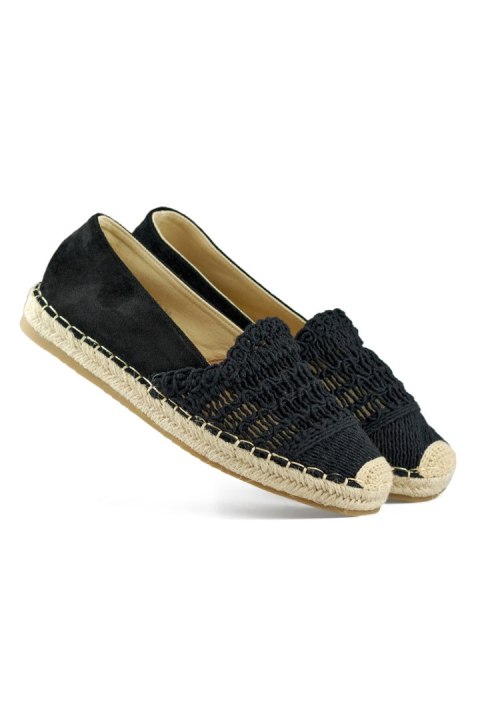 Czarne espadryle damskie plecione czarne espadryle klasyczne - 37 Primohurt Czarne espadryle damskie plecione czarne espadryle klasyczne - 37 Primohurt