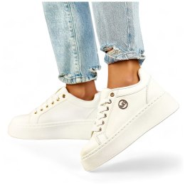 Białe sneakersy damskie na grubej podeszwie - 39 Primohurt