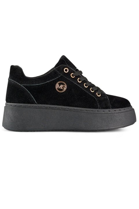 Czarne sneakersy damskie na grubej podeszwie - 38 Primohurt Czarne sneakersy damskie na grubej podeszwie - 38 Primohurt