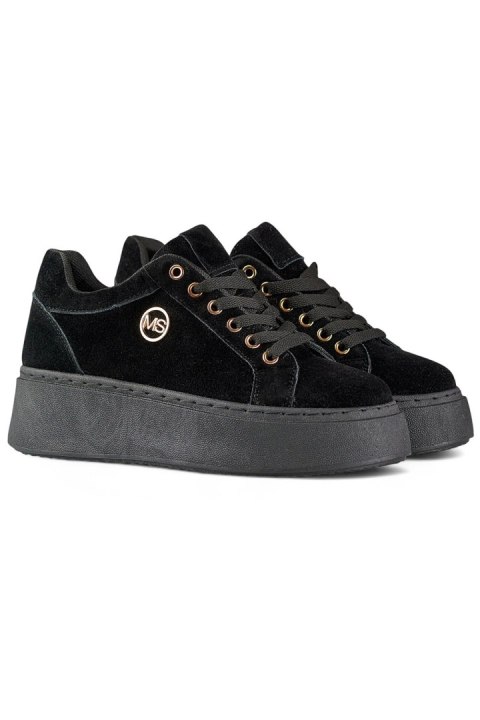 Czarne sneakersy damskie na grubej podeszwie - 38 Primohurt Czarne sneakersy damskie na grubej podeszwie - 38 Primohurt