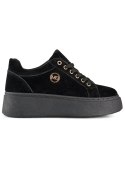 Czarne sneakersy damskie na grubej podeszwie - 40 Primohurt