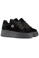 Czarne sneakersy damskie na grubej podeszwie - 40 Primohurt