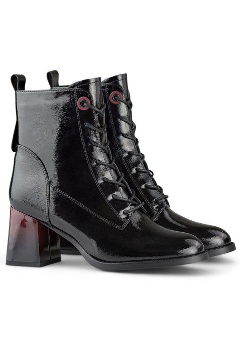 Sznurowane botki damskie eleganckie lakierowane botki - 39 Primohurt Sznurowane botki damskie eleganckie lakierowane botki - 39 Primohurt