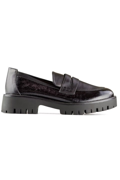 Czarne loafersy damskie na grubej podeszwie mokasyny damskie czarne - 38 Primohurt Czarne loafersy damskie na grubej podeszwie mokasyny damskie czarne - 38 Primohurt