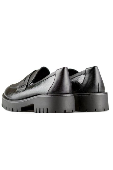 Czarne loafersy damskie na grubej podeszwie mokasyny damskie czarne - 38 Primohurt Czarne loafersy damskie na grubej podeszwie mokasyny damskie czarne - 38 Primohurt