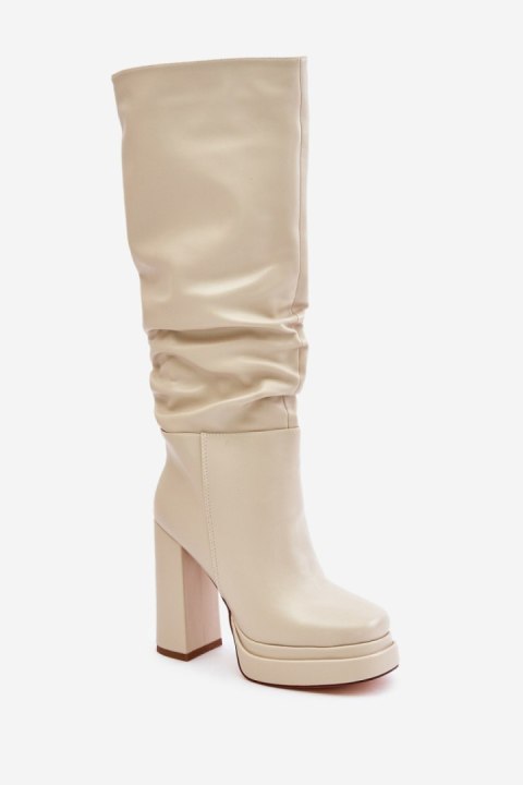 Kozaki Model Beridra C-263 Light Beige - Step in style Kozaki Model Beridra C-263 Light Beige - Step in style