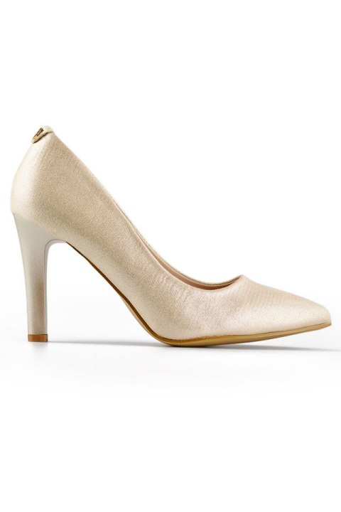 Złote czółenka damskie na wygodnym obcasie eleganckie buty damskie złote - 37 Primohurt Złote czółenka damskie na wygodnym obcasie eleganckie buty damskie złote - 37 Primohurt