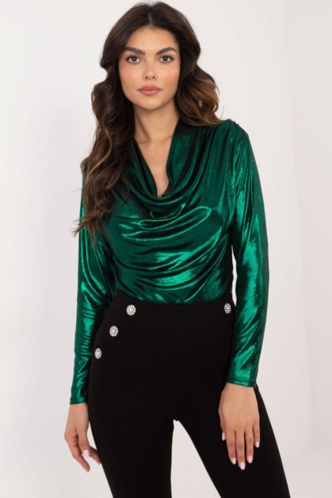 Bluzka Model DHJ-BZ-15268.30 Dark Green - Italy Moda Bluzka Model DHJ-BZ-15268.30 Dark Green - Italy Moda