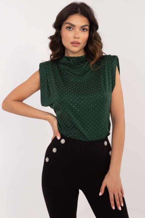Bluzka Model DHJ-BZ-19978.95 Dark Green - Italy Moda Bluzka Model DHJ-BZ-19978.95 Dark Green - Italy Moda