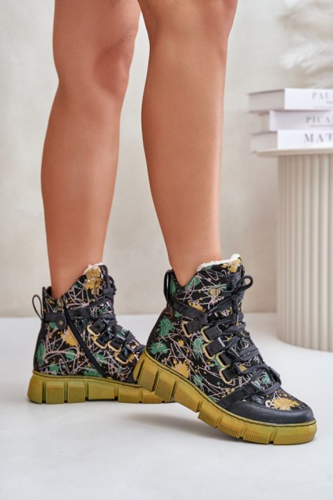 Botki Model Maciejka 06158-07 Yellow/Black - Step in style Botki Model Maciejka 06158-07 Yellow/Black - Step in style