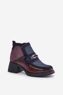 Botki Model Maciejka 06747-23 Bordo/Navy - Step in style