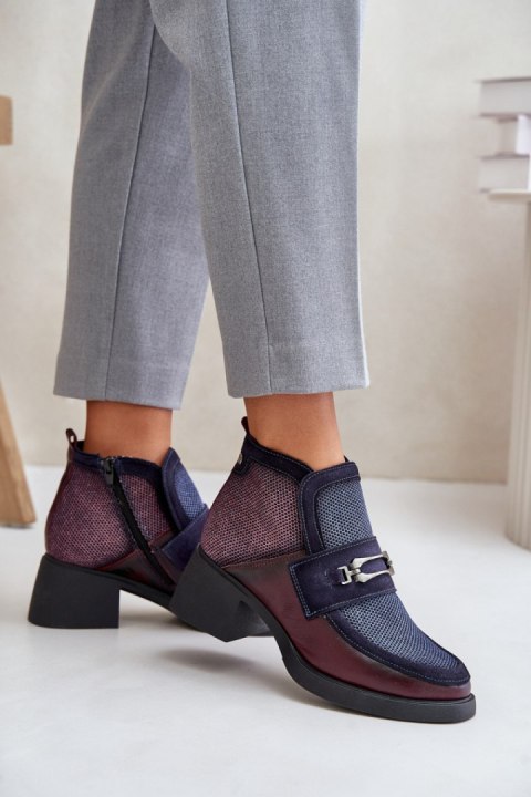 Botki Model Maciejka 06747-23 Bordo/Navy - Step in style Botki Model Maciejka 06747-23 Bordo/Navy - Step in style