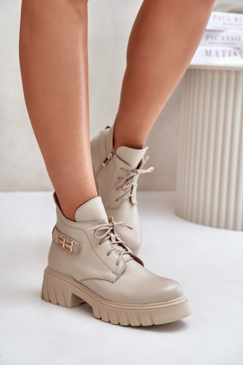 Botki Model Zazoo 60483 Beige - Step in style Botki Model Zazoo 60483 Beige - Step in style