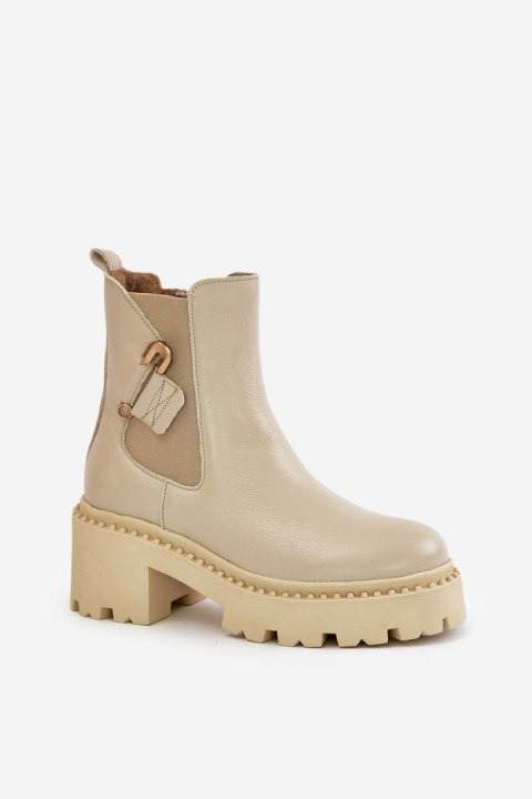 Botki Model Zazoo 60490 Light Beige - Step in style Botki Model Zazoo 60490 Light Beige - Step in style