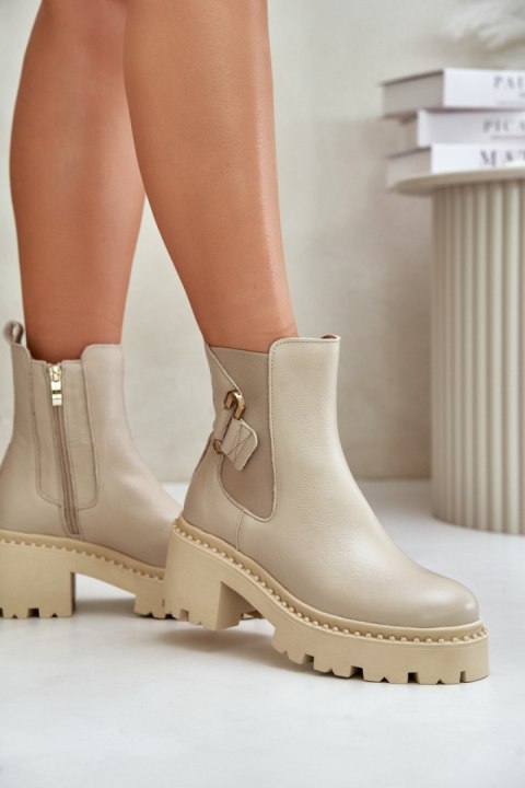 Botki Model Zazoo 60490 Light Beige - Step in style Botki Model Zazoo 60490 Light Beige - Step in style