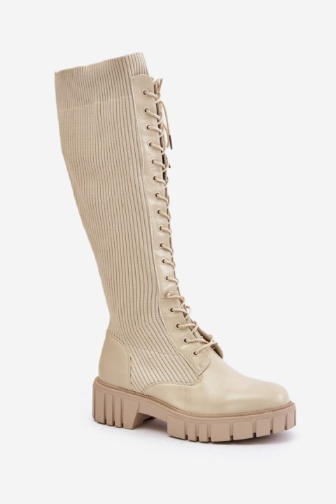 Kozaki Model Vamisha DE1169 Beige - Step in style Kozaki Model Vamisha DE1169 Beige - Step in style