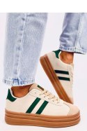 Sneakersy damskie ESSA BEIGE/GREEN - Inello