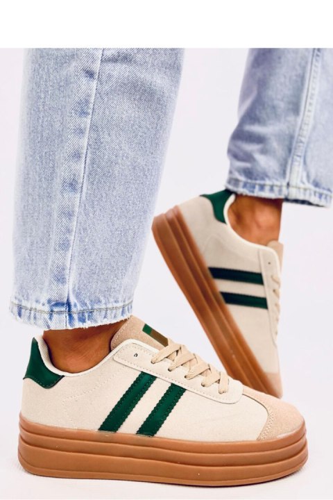 Sneakersy damskie ESSA BEIGE/GREEN - Inello Sneakersy damskie ESSA BEIGE/GREEN - Inello