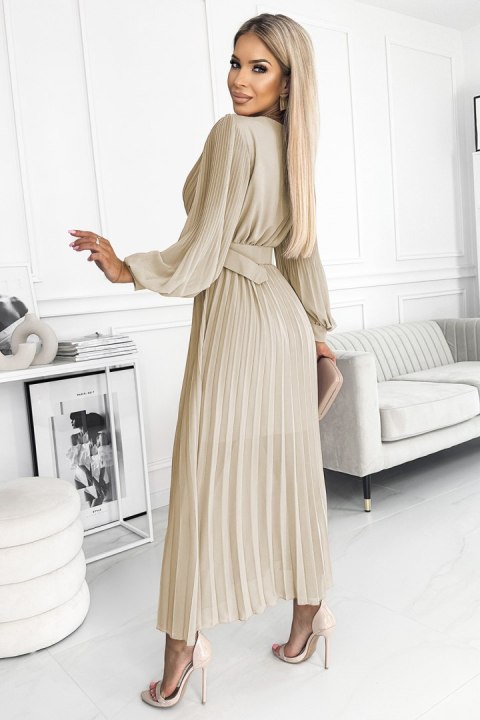 Sukienka Model 414-8 Klara Beige - Numoco Sukienka Model 414-8 Klara Beige - Numoco