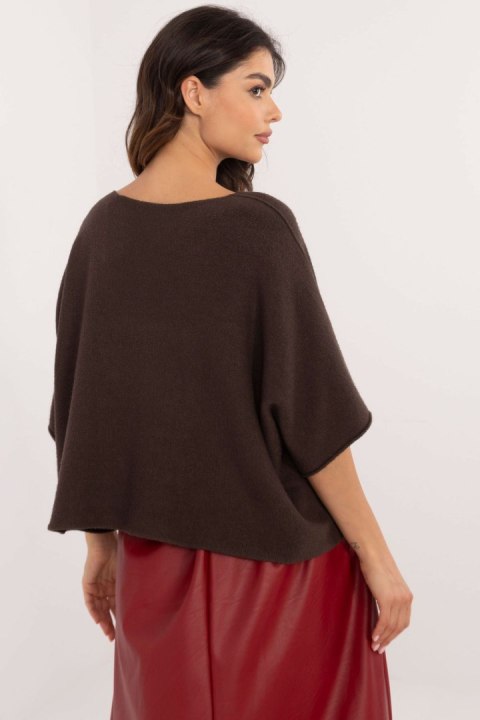 Sweter Damski Model IT-SW-0811.82P Dark Brown - BFG Sweter Damski Model IT-SW-0811.82P Dark Brown - BFG