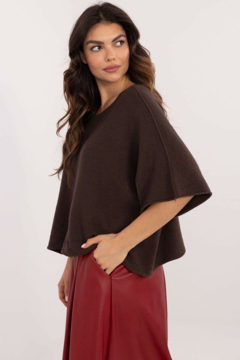 Sweter Damski Model IT-SW-0811.82P Dark Brown - BFG Sweter Damski Model IT-SW-0811.82P Dark Brown - BFG