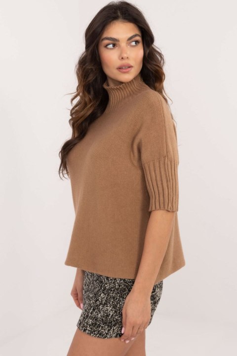 Sweter Damski Model IT-SW-0812.16X Camel - BFG Sweter Damski Model IT-SW-0812.16X Camel - BFG