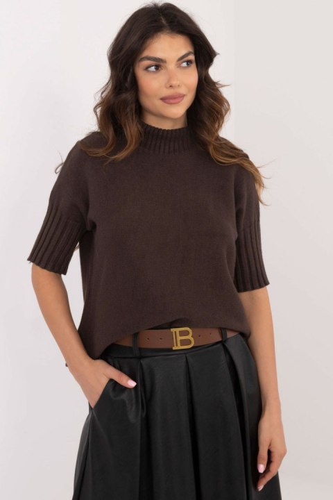 Sweter Damski Model IT-SW-0812.16X Dark Brown - BFG Sweter Damski Model IT-SW-0812.16X Dark Brown - BFG