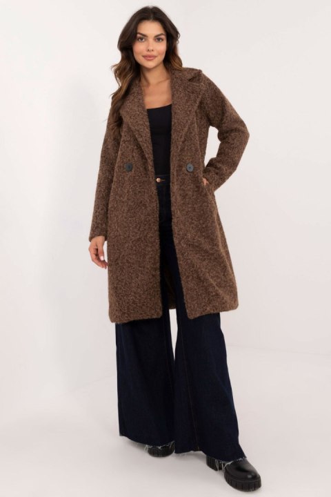 Płaszcz Damski Model MI-PL-138.51 Brown - Italy Moda Płaszcz Damski Model MI-PL-138.51 Brown - Italy Moda