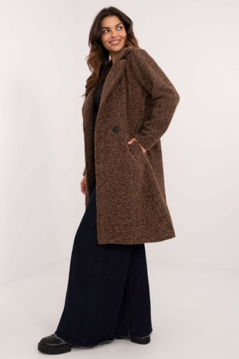 Płaszcz Damski Model MI-PL-138.51 Brown - Italy Moda Płaszcz Damski Model MI-PL-138.51 Brown - Italy Moda