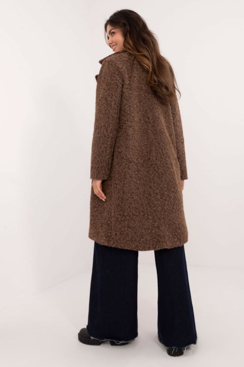 Płaszcz Damski Model MI-PL-138.51 Brown - Italy Moda Płaszcz Damski Model MI-PL-138.51 Brown - Italy Moda