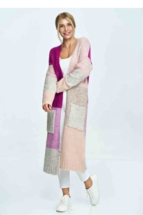 Sweter Kardigan Model M896 Fuksja/Pink - Figl Sweter Kardigan Model M896 Fuksja/Pink - Figl