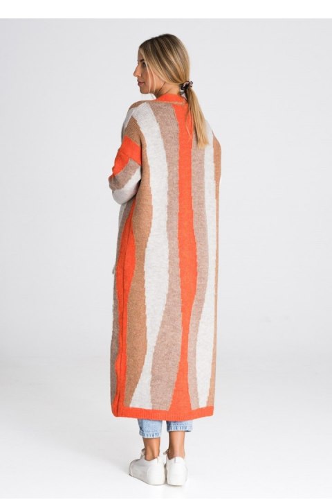 Sweter Kardigan Model M985 Orange/Brown/Beige - Figl Sweter Kardigan Model M985 Orange/Brown/Beige - Figl