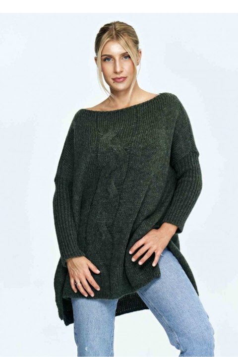Sweter Damski Model M900 Dark Olive - Figl Sweter Damski Model M900 Dark Olive - Figl