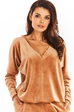 Bluza Damska Model A376 Beige Welur - awama