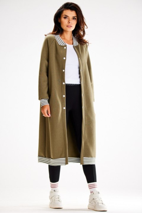 Bluza Damska Model A612 Khaki - awama Bluza Damska Model A612 Khaki - awama