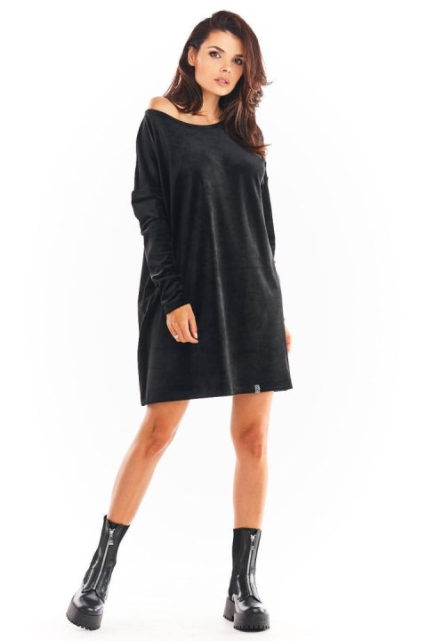 Sukienka Model A370 Black Welur - awama Sukienka Model A370 Black Welur - awama