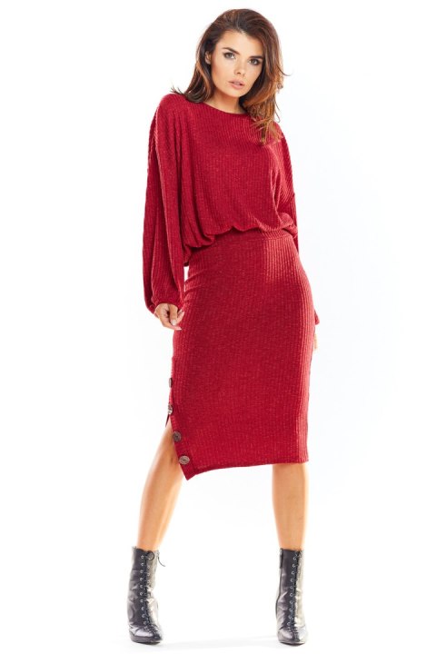 Sweter Damski Model A318 Bordo - awama Sweter Damski Model A318 Bordo - awama