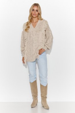 Sweter damski Model S135 Beige Melange - Makadamia