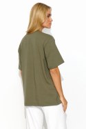 T-shirt Damski Model M826 Khaki - Makadamia