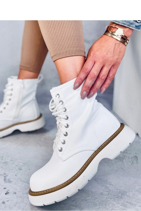 Botki sznurowane PEDDY WHITE - Inello Botki sznurowane PEDDY WHITE - Inello