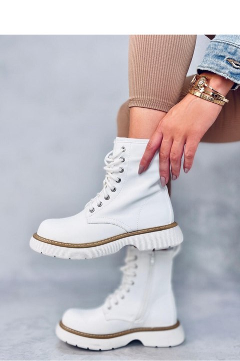 Botki sznurowane PEDDY WHITE - Inello Botki sznurowane PEDDY WHITE - Inello