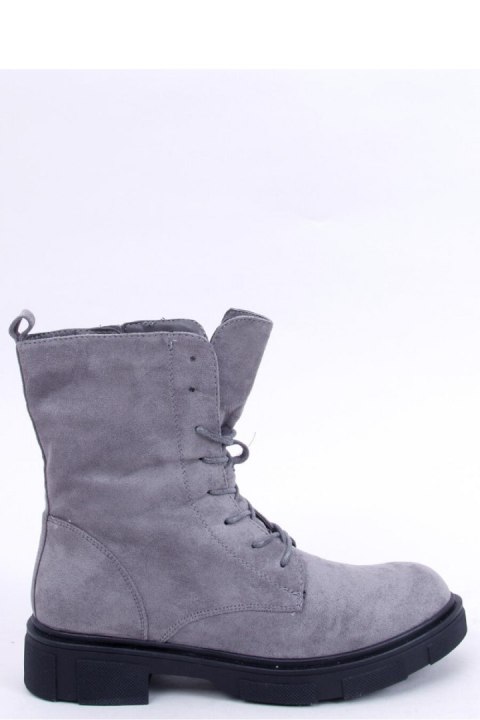 Botki sznurowane zamszowe LAVEY GREY - Inello Botki sznurowane zamszowe LAVEY GREY - Inello