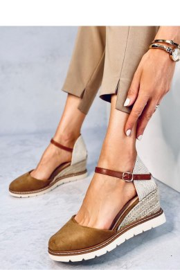 Espadryle na koturnie ELLIO KHAKI - Inello