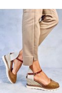 Espadryle na koturnie ELLIO KHAKI - Inello