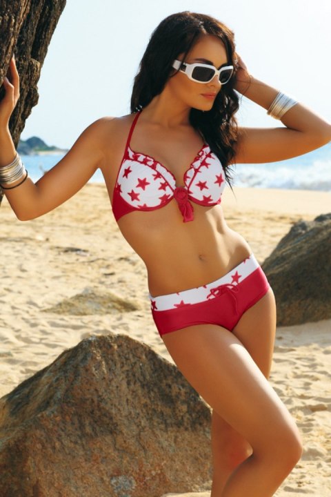 Kostium dwuczęściowy Kostium kąpielowy Model Luiza 2 Red - Ewlon Kostium dwuczęściowy Kostium kąpielowy Model Luiza 2 Red - Ewlon