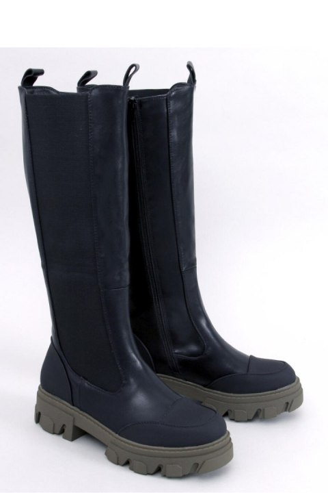 Kozaki oficerki SHEFF BLACK/GREEN - Inello Kozaki oficerki SHEFF BLACK/GREEN - Inello