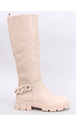 Oficerki damskie z łańcuszkiem GUEST BEIGE - Inello